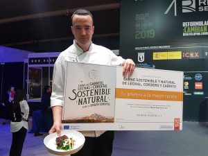 Juan Ramón San, primer vencedor del Concurso Cocina Carne Sostenible y Natural de Lechal, Cordero y Cabrito